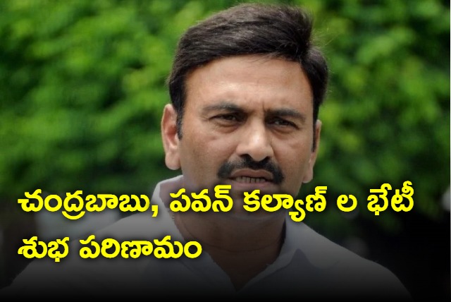 The meeting of Chandrababu and Pawan Kalyan is a good development says Raghu Rama Krishna Raju