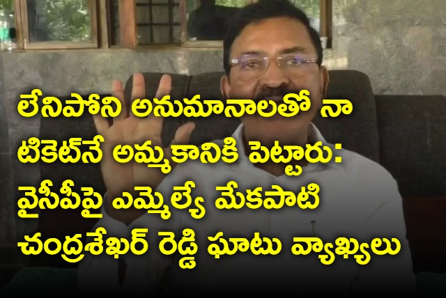 My ticket was put up for sale with suspicions on me MLA Mekapati Chandrasekhar Reddy fires CM YS Jagan