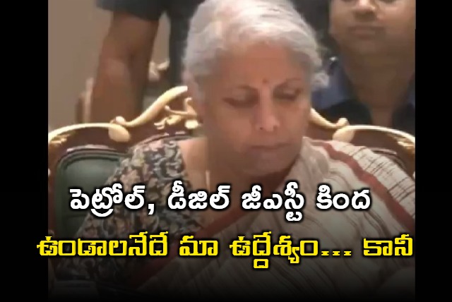 Want to petrol and Diesel rto come under gst Nirmala Sitharaman suggetion