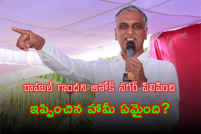 Harish Rao questions Revanth Reddy on unemployment 