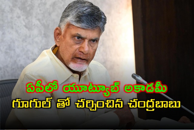 CM Chandrababu held meeting with Youtube global CEO and Google Asia Pacific Head