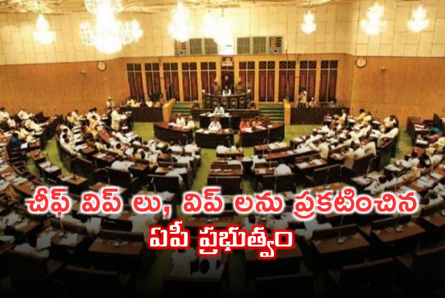 AP govt announces Chief Whip amd Whips for assembly and council