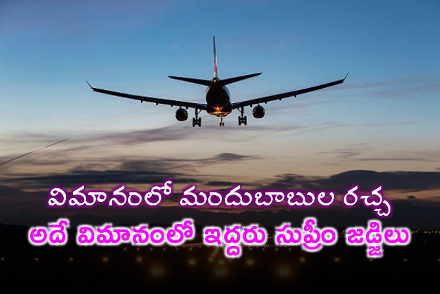 Two drunken passengers created a brawl on a plane on board two Supreme Court judges