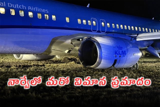 Passenger jet skids off runway after emergency landing in Norway