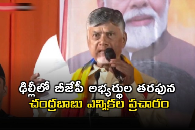 Chandrababu arrives Delhi to campaign for BJP candidates 