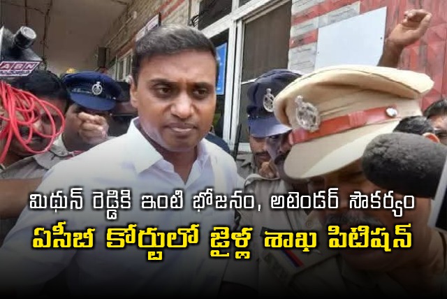 Mithun Reddy Jail Department Petition on Home Food Attender Facility