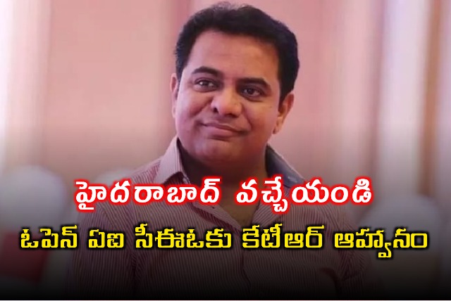 Hyderabad Ideal for OpenAI India Operations Says KTR to Sam Altman