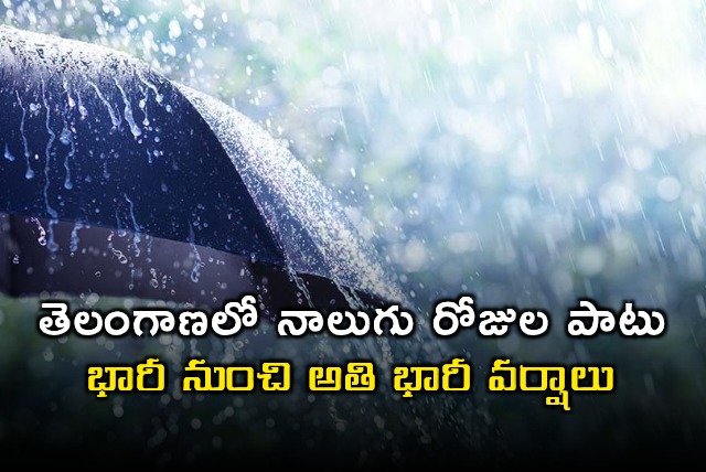 Heavy Rainfall Alert Issued for Telangana Next Four Days