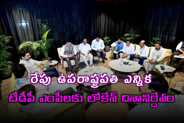 Nara Lokesh Directs TDP MPs on Vice President Election Strategy