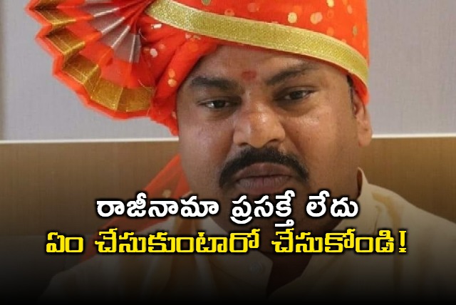 Raja Singh No Resignation What You Want Do