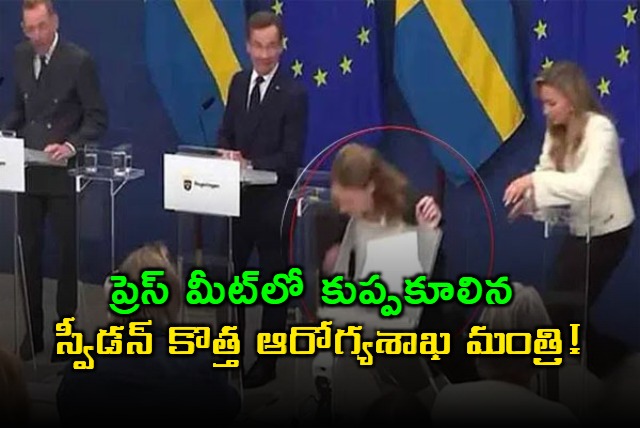 Elisabeth Svantesson Collapses During Press Conference in Sweden