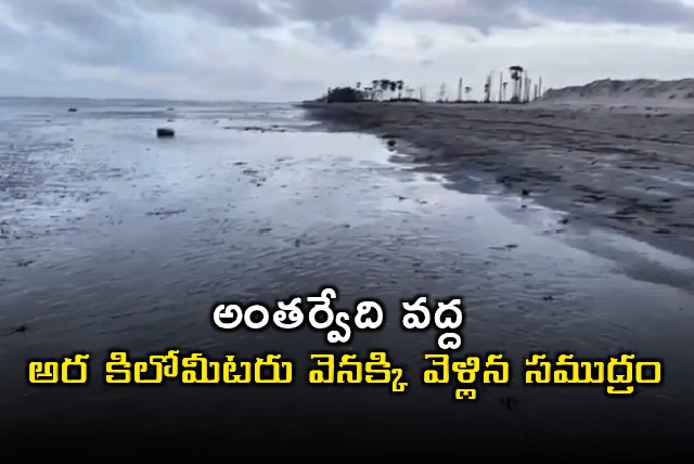 Antarvedi Sea Recedes Half Kilometer in Konaseema District