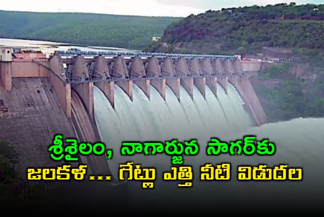 Nagarjuna Sagar and Srisailam Dams Overflowing Water Released