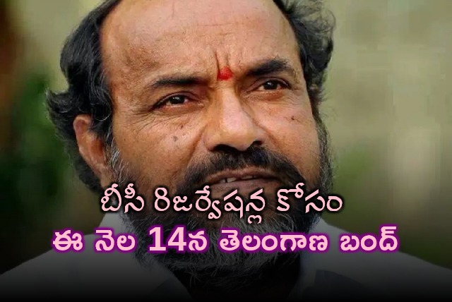 R Krishnaiah Calls for Telangana Bandh on 14th for BC Reservations
