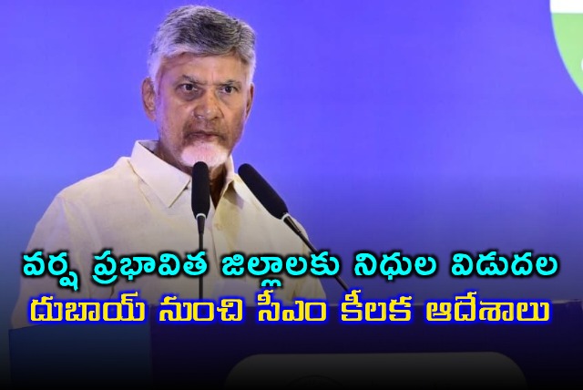Chandrababu Naidu Orders Funds Release for Flood Affected Districts from Dubai