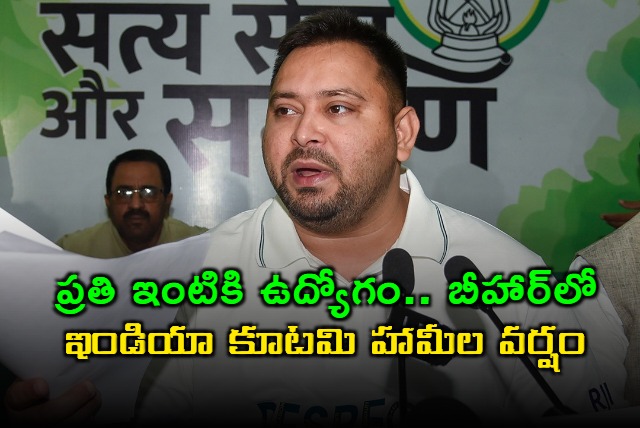 Tejashwi Yadav Announces Jobs for Every Family in Bihar