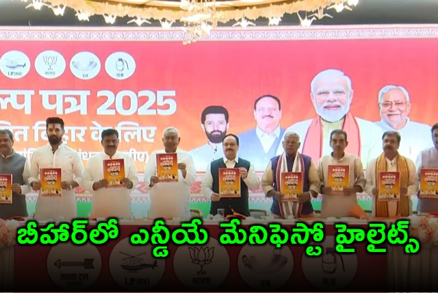 Nitish Kumar NDA Announces Bihar Election Manifesto with Jobs and Welfare Promises
