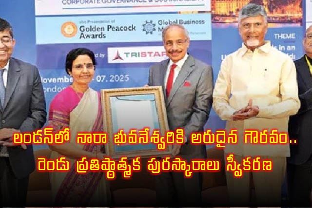 Nara Bhuvaneswari Honored with Prestigious Awards in London
