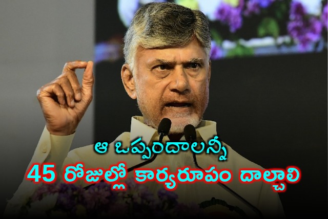 Chandrababu Naidu Orders Implementation of Agreements in 45 Days