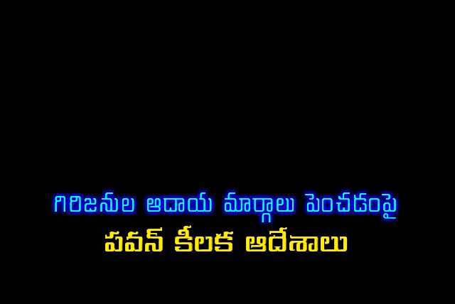 Pawan Kalyan Focuses on Increasing Tribal Income in Andhra Pradesh