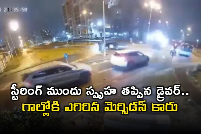 Mercedes Car Flies After Driver Faints in Romania