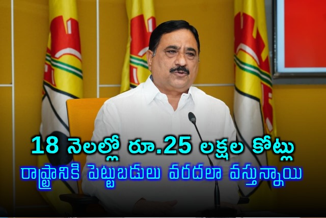 Kalava Srinivasulu Says Investments Flooding Andhra Pradesh