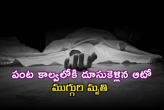 Bapatla Road Accident Three Dead as Auto Plunges into Canal