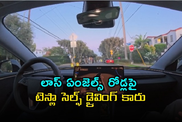 Elon Musk Shares Tesla Self Driving Car Video in Los Angeles