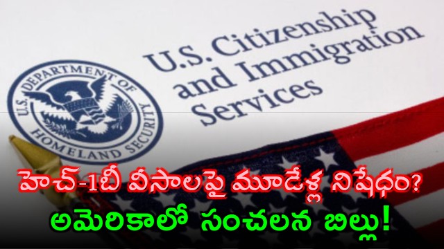 Pause H1B visas for 3 yrs cap cut from 65000 to 25000 US Bill proposes
