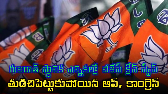 BJP vanishes Congress and AAP in Gujarat local polls