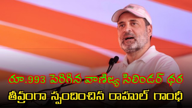 Rahul Gandhi Reacts to Commercial Cylinder Price Hike of Rs 993