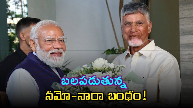 Narendra Modi Receives Venkatagiri Jamdhani Srivari Painting from Chandrababu Naidu
