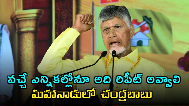 Chandrababu Naidu Calls for Election Repeat at TDP Mahanadu