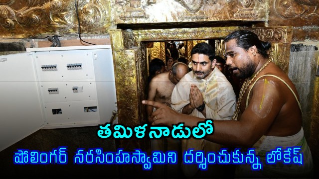 Nara Lokesh Visits Sholingur Narasimha Swamy Temple in Tamil Nadu