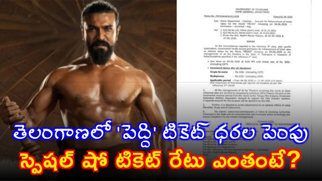 Telangana Government Hikes Ticket Prices For Ram Charan Peddi Ahead Of Release