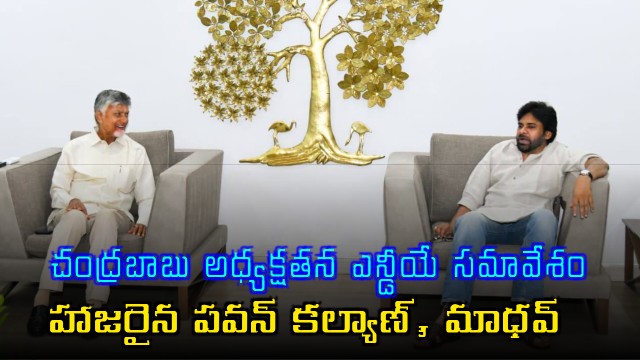 NDA Meetinmg under Chandrababu Pawan Kalyan and PVN Madhav attended