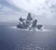 What happens when 18000 kilo bomb is detonated in middle of sea
