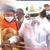 CM KCR cut the ribbon with hands in an angry moment