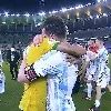 Winning side Messi consoles his friend Neymar