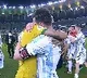 Winning side Messi consoles his friend Neymar