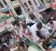 Congress leader Rajanarsimha slips off from a cart