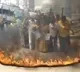 Nellore TDP workers protests with a risky way