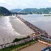 Flood water arrives at Prakasam Barrage