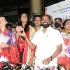 Grand welcome for PV Sindhu in Hyderabad airport