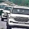 Children riding bike on wrong root as kcr convoy comes