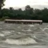 RTC bus washed down in maneru vagu in Telangana
