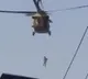 Taliban helicopter raid with hanging a human body