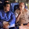 Rajnath and Gadkari travels in a cargo plane which performed landing on highway air strip in Rajasthan