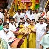 Telangana and Haryana governors offers first prayers to Khairatabad Maha Ganapathi