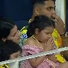 Dhonis daughter Ziva prays while watching CSK vs DC IPL match pics viral